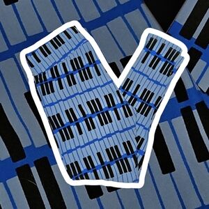 NWT LuLaRoe Blue and Black Piano Keys Print LeggingsSize TC